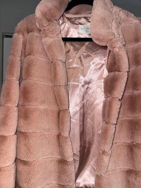 Fabulous Furs Blush Pink Faux Fur Coat